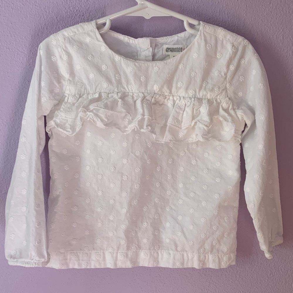 Toddler girls white ruffled blouse